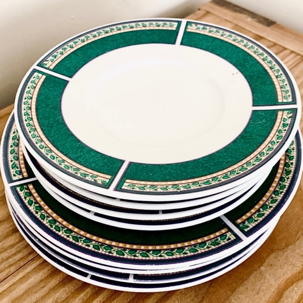Buckingham Green Leaves Small Plate Set (8)